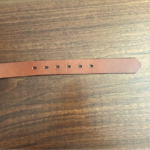 Bullko Brown Leather Belt Silver Buckle Size - Picture 6 of 8